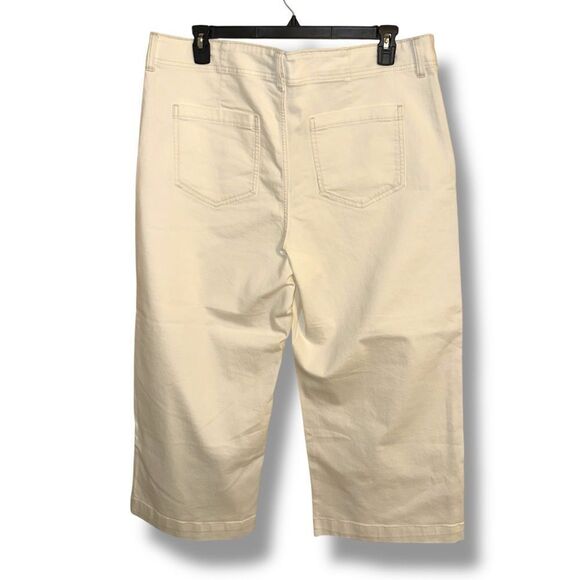 Gap Denim High Rise Wide Leg Crop Jeans Sz 20 in White - Picture 6 of 8